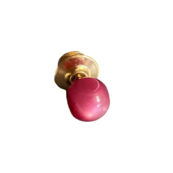 Vtg Cranberry Moonglow Plum Gold statement Jewelry Designer Cuff Links & Tie Pin